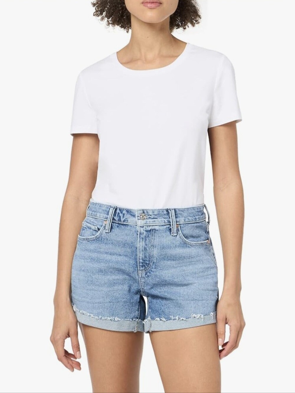 Paige Dylan Roll Cuff Denim Short Light Wash Size 28
